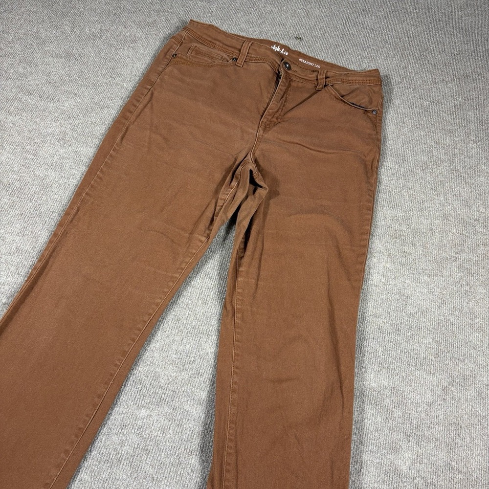 Style & Co Women's Size 12 Brown Straight Leg Jeans Cotton Stretch